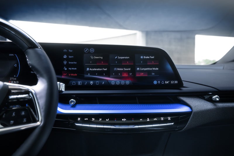 The 2026 OPTIQ-V Display Screen Displaying the V-Mode Settings | Stadium Cadillac in Salem OH